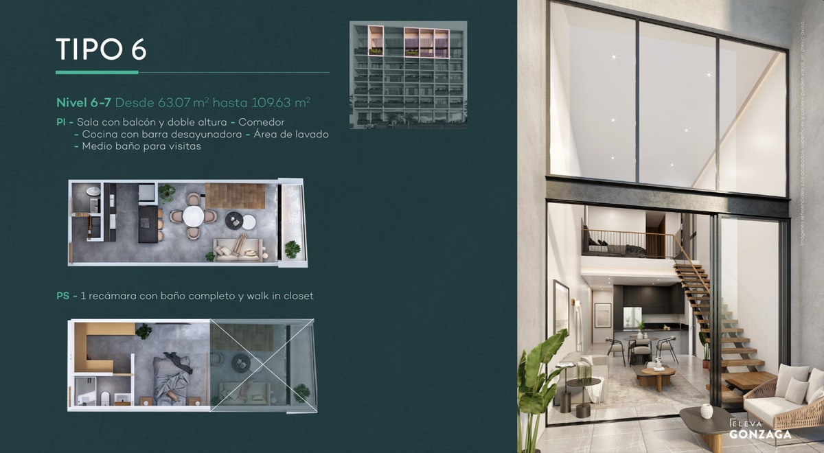 LOFT EN JARDINES DE GUADALUPE - ELEVA GONZÁGA 4