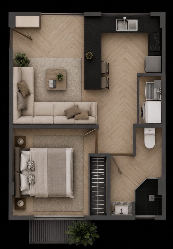 Departamento de 1 recámara en ciudad granja