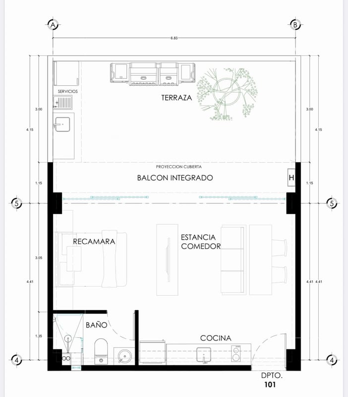 Departamento Preventa estudio Tipo 1 Torre Kool, foto 4 de 5